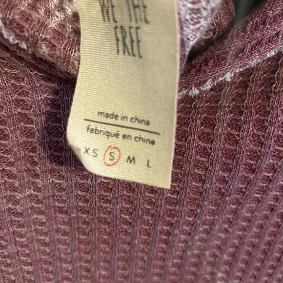 Blue/ Burgundy Free People Long sleeve blouse tops - Picture 5 of 8